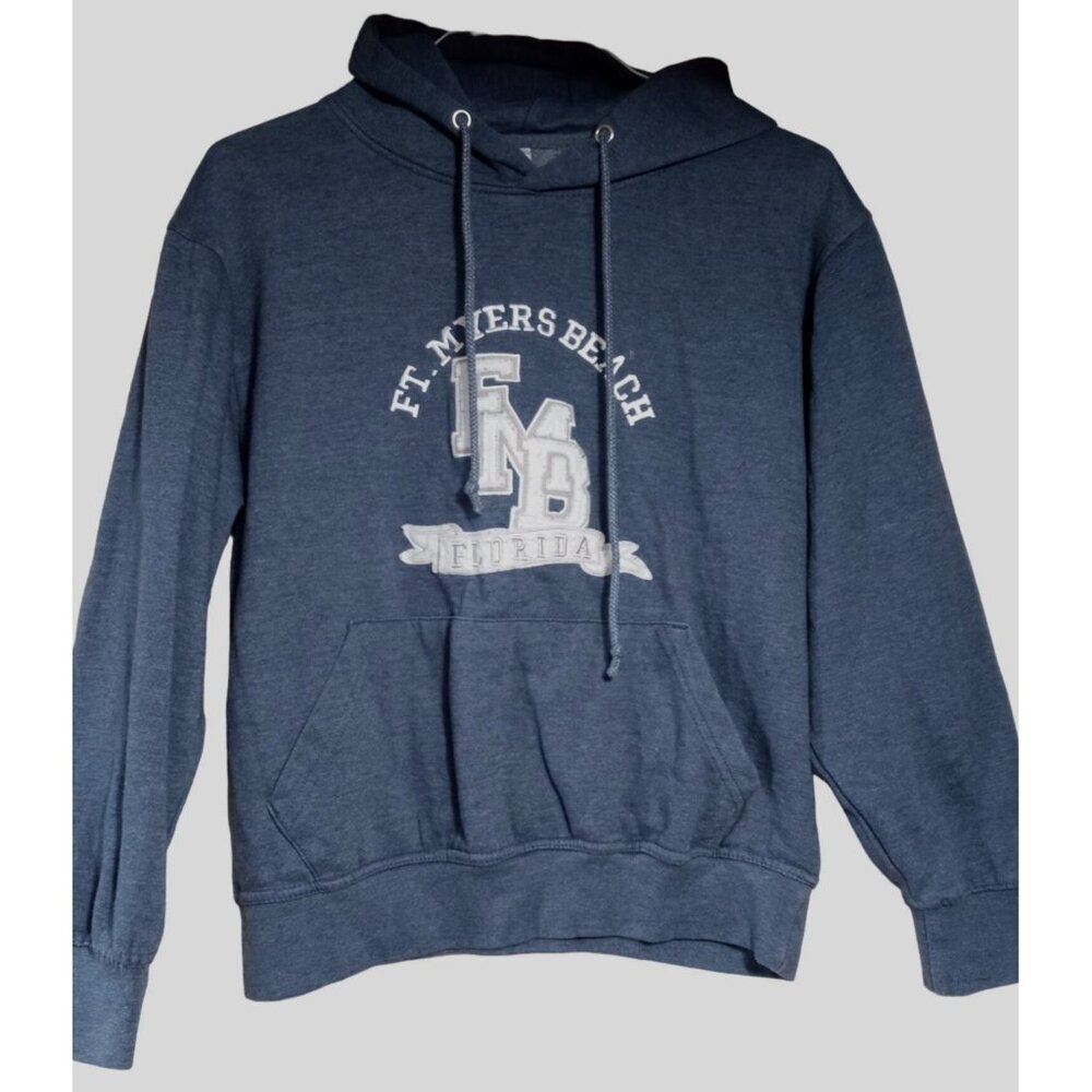 US Apparel Womens Ft. Myers Beach Florida Blue Hooded Sweatshirt Size Small